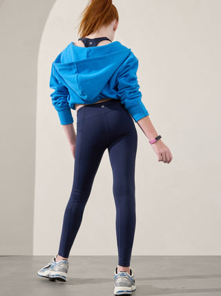 Girls' High-Waisted Leggings with Pocket Detail