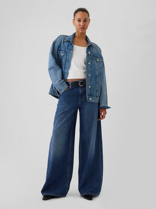 Jeans Holgados Talle Medio con Bolsillos
