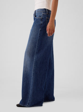 Jeans Holgados Talle Medio con Bolsillos