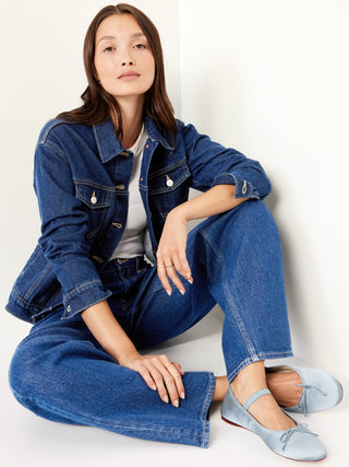 Chaqueta Corta Denim con Bolsillos
