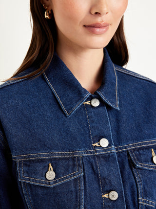 Chaqueta Corta Denim con Bolsillos