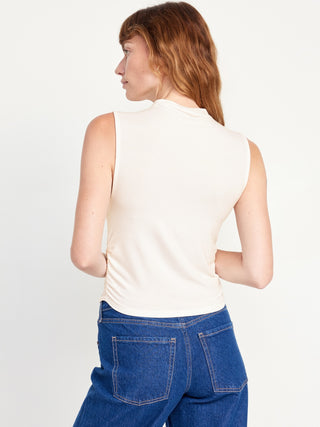Blusa sin Mangas Cuello Alto