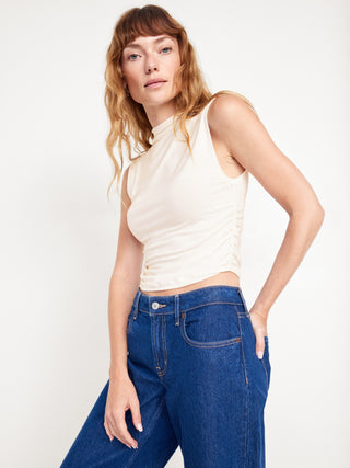 Blusa sin Mangas Cuello Alto