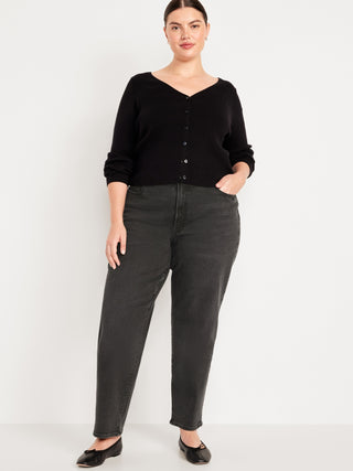 Jeans Holgados Talle Alto con Bolsillos