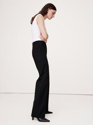 Pantalón Recto Talle Alto de Lana