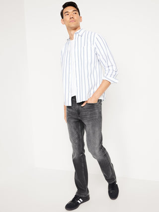 Jeans Rectos Talle Alto con Bolsillos