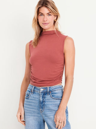 Blusa sin Mangas Cuello Alto