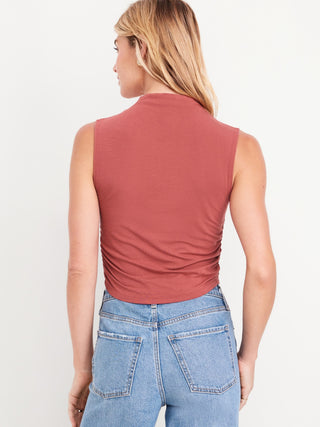Blusa sin Mangas Cuello Alto