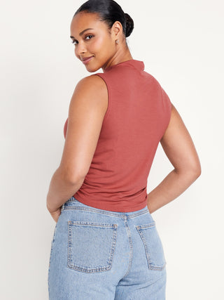 Blusa sin Mangas Cuello Alto