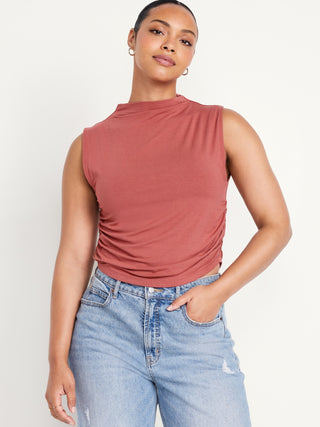 Blusa sin Mangas Cuello Alto