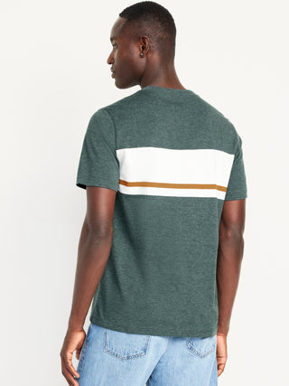 Camiseta Manga Corta con Detalle de Rayas