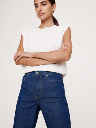 Jeans Recto Talle Alto con Bolsillos