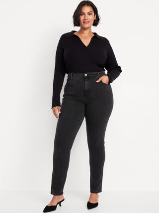 Jeans slim vintage de cintura alta.