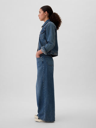 Jeans Holgados Talle Medio con Bolsillos