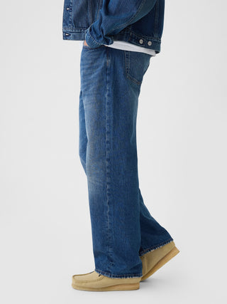 Jeans Holgado Talle Medio con Bolsillos