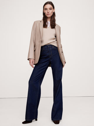 Jeans Clásicos Talle Alto con Bolsillos