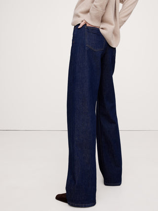 Jeans Clásicos Talle Alto con Bolsillos