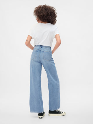 Jeans Wide Leg Talle Alto con Bolsillos