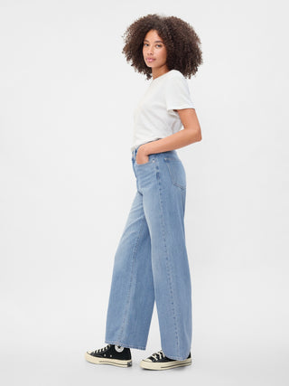 Jeans Wide Leg Talle Alto con Bolsillos