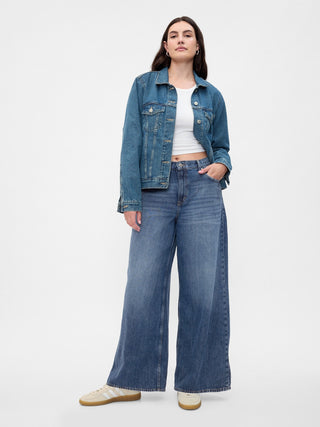 Jeans Holgados Talle Medio con Bolsillos