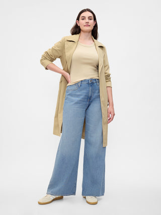 Jeans Wide Leg Talle Alto con Bolsillos
