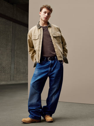 Jeans Holgado Talle Medio con Bolsillos