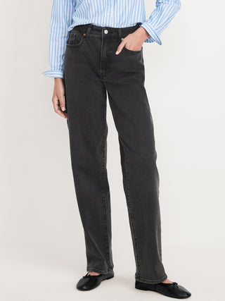 Jeans Holgados Talle Alto con Bolsillos