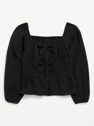 Blusa Manga Larga con Lazo, Niña