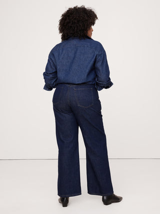 Jeans Clásicos Talle Alto con Bolsillos