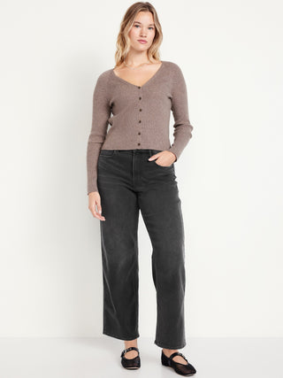Jeans Wide Leg Talle Alto con Bolsillos