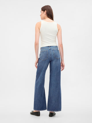 Jeans Wide Leg Talle Alto con Bolsillos