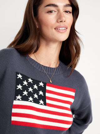 Sudadera Cuello Redondo con Gráfico Bandera
