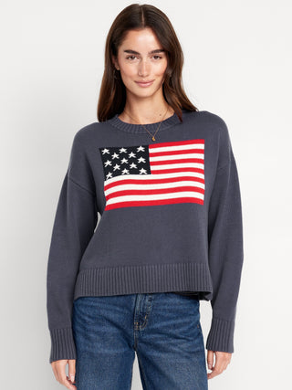 Sudadera Cuello Redondo con Gráfico Bandera
