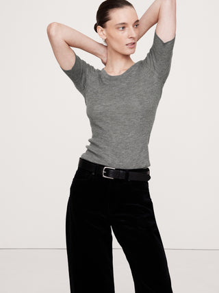 Blusa Manga Corta con Cuello Redondo