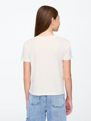 Camiseta Manga Corta Logo con Lentejuelas