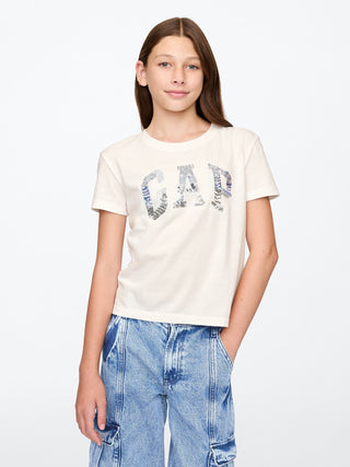 Camiseta Manga Corta Logo con Lentejuelas