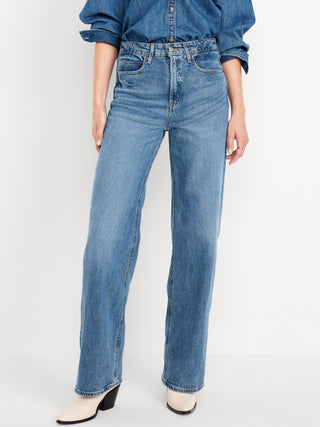 Jeans Wide Leg Talle Alto con Bolsillos
