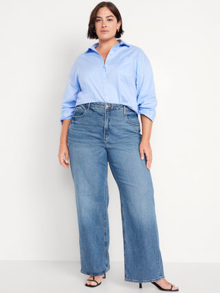 Jeans Wide Leg Talle Alto con Bolsillos