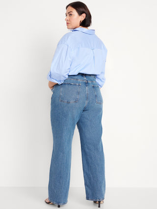 Jeans Wide Leg Talle Alto con Bolsillos