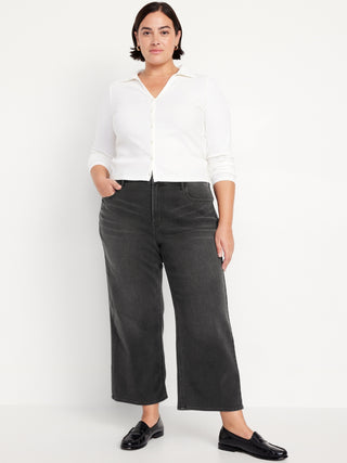 Jeans Wide Leg Talle Alto con Bolsillos