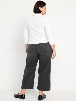 Jeans Wide Leg Talle Alto con Bolsillos