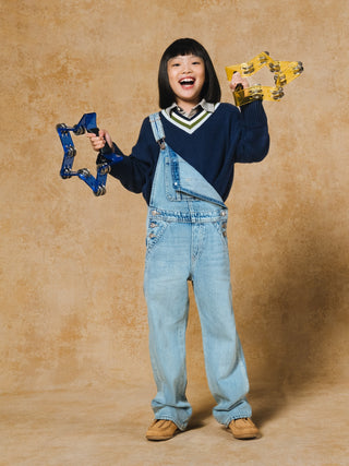 Enterizo Denim con Tirantes Ajustables, Niña