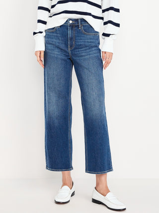 Jeans Wide Leg Talle Alto con Bolsillos
