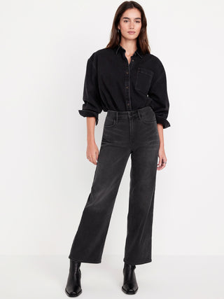 Jeans Wide Leg Talle Alto con Bolsillos