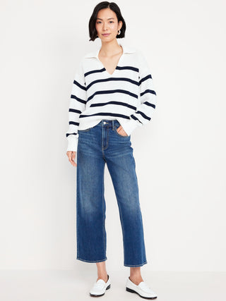 Jeans Wide Leg Talle Alto con Bolsillos