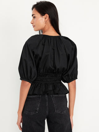 Blusa con Mangas Abullonadas