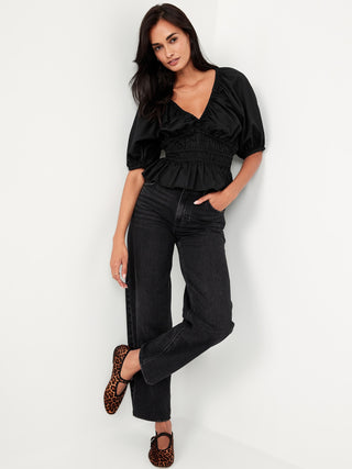 Blusa con Mangas Abullonadas