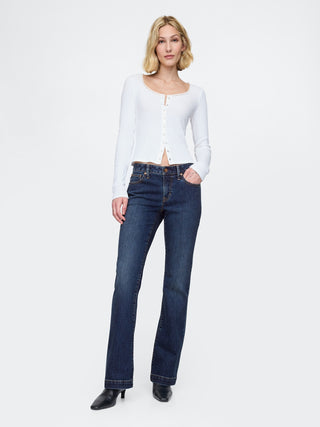 Jeans Holgados Talle Medio con Bolsillos