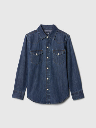 Camisa Denim Manga Larga, Niño