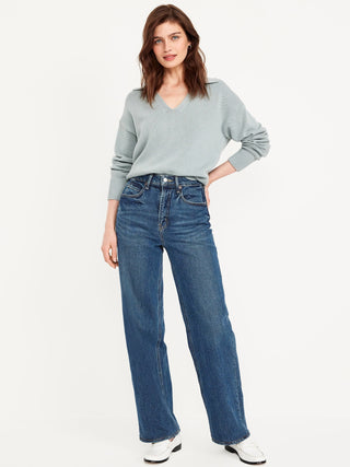 Jeans Recto Talle Alto con Bolsillos